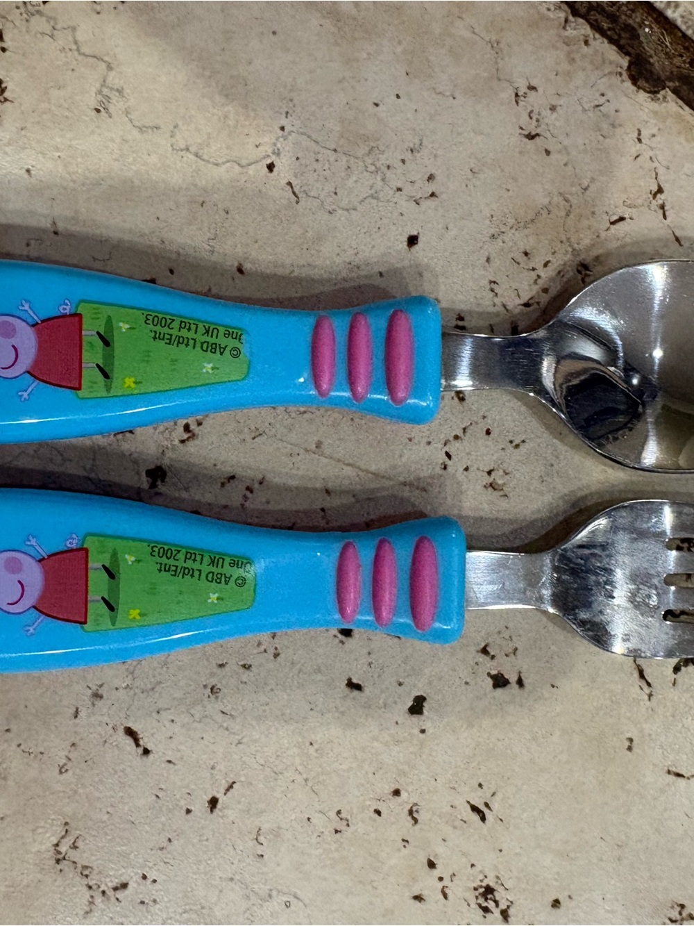 Peppa Pig Blue and Pink Kids Spoon & Fork Set